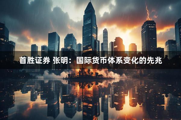 首胜证券 张明：国际货币体系变化的先兆